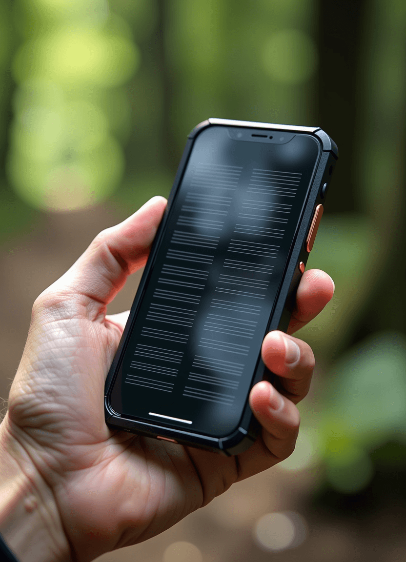Solar-powered phone