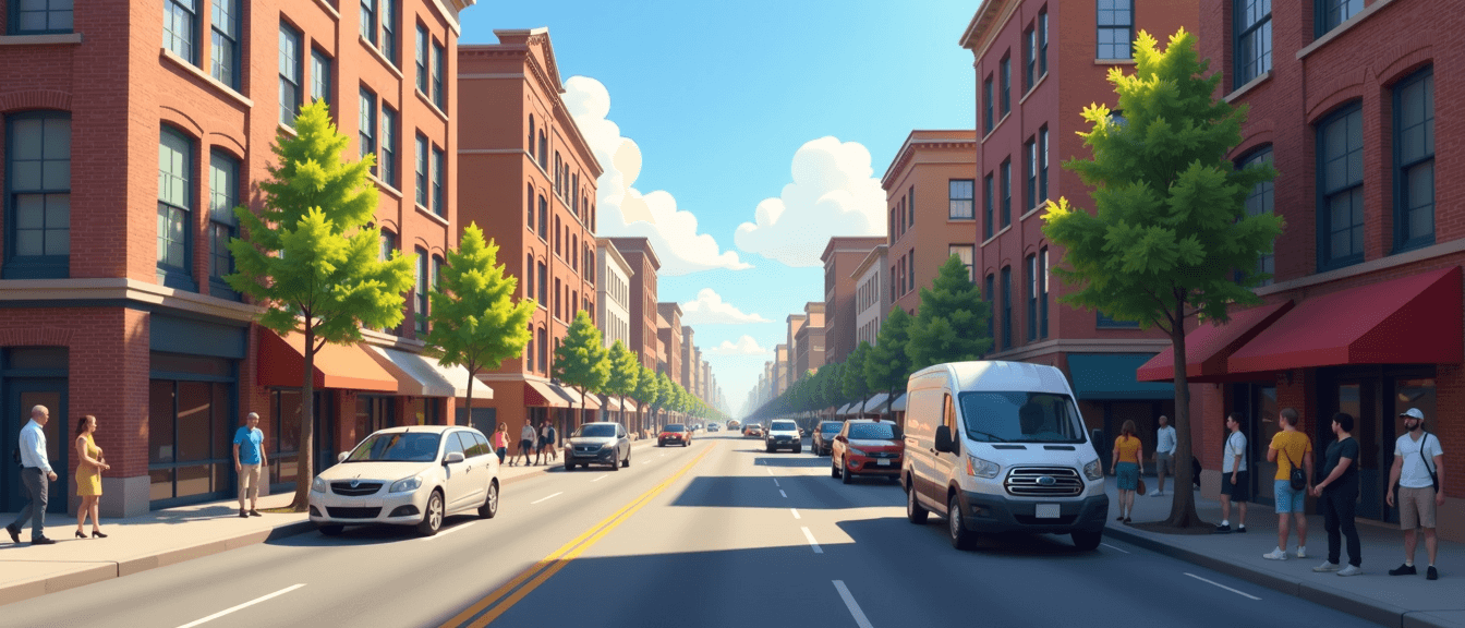 Bustling City Street