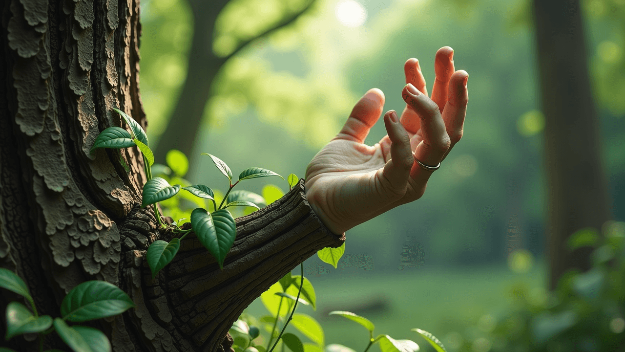 Hand from tree