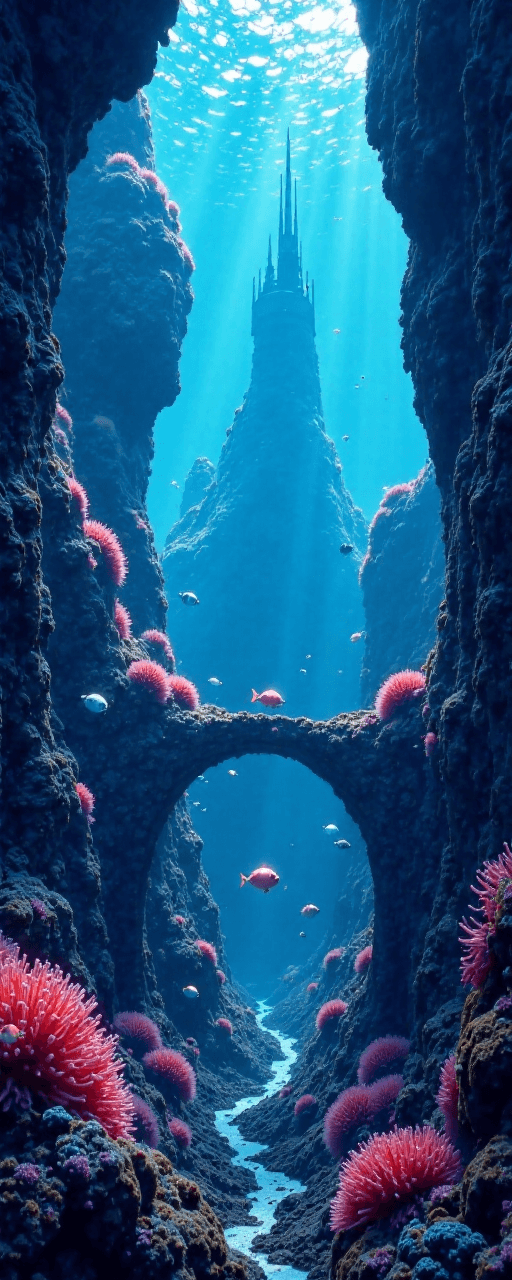 Underwater Kingdom of Bioluminescent Life