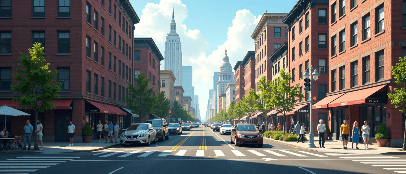 Bustling City Street