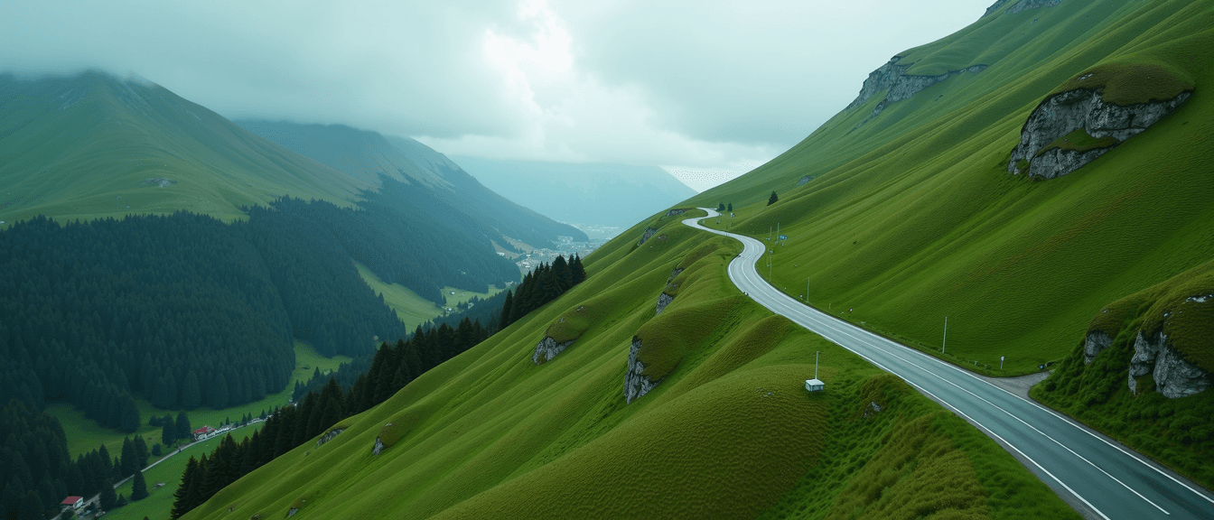 Aerial shot of mountains