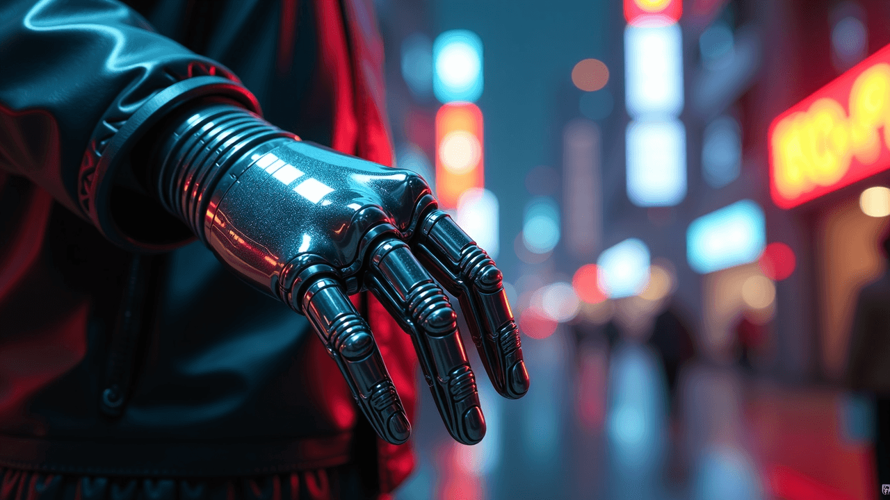 Futuristic chrome hand