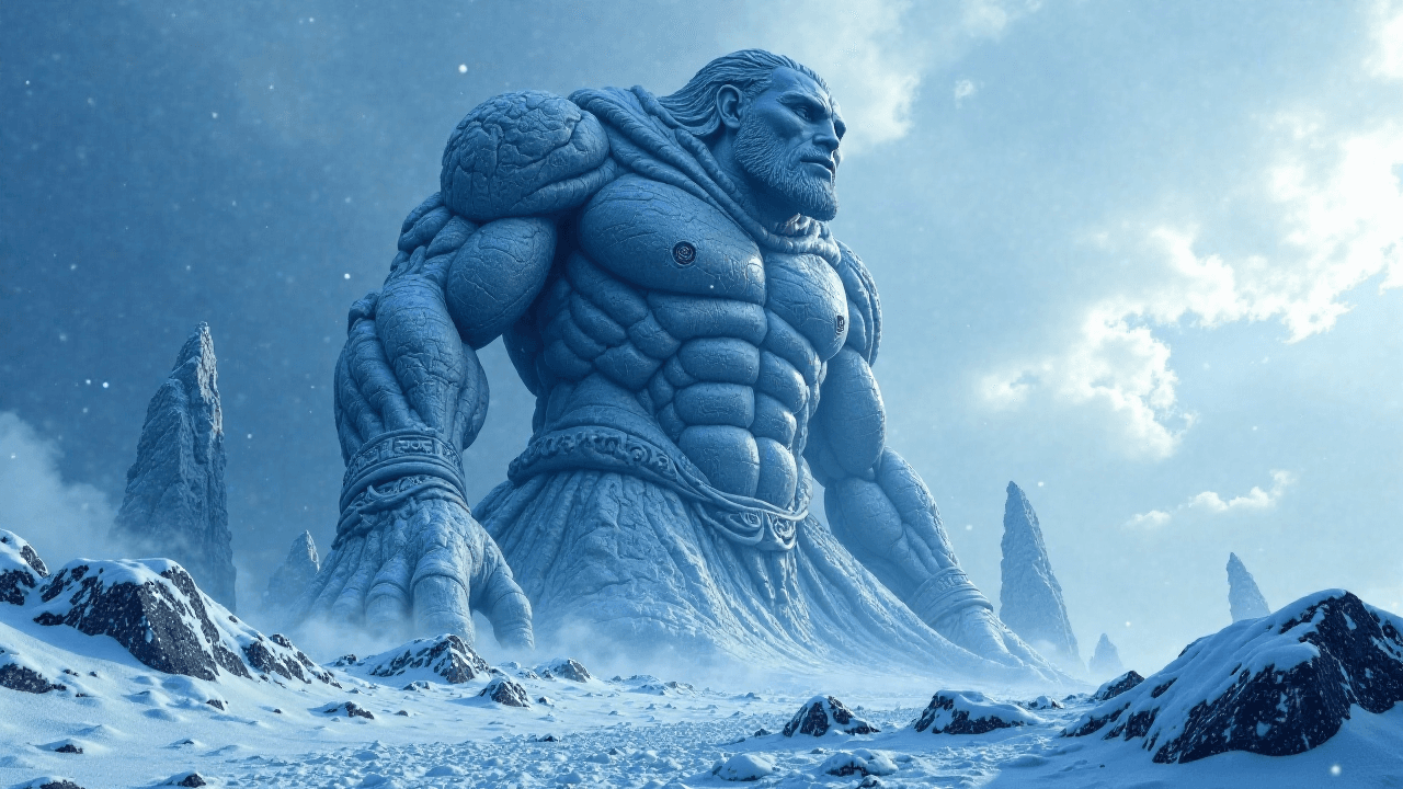 Ancient Colossus in a Frozen Wasteland