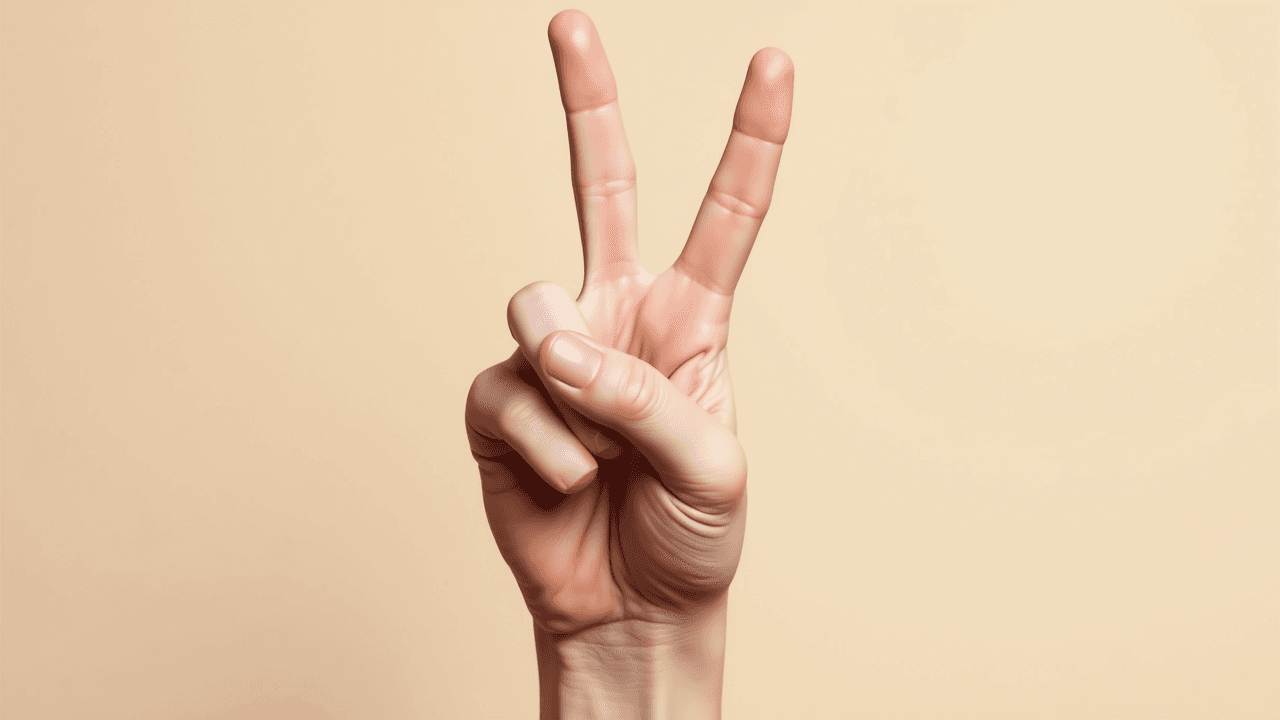 Peace sign hand