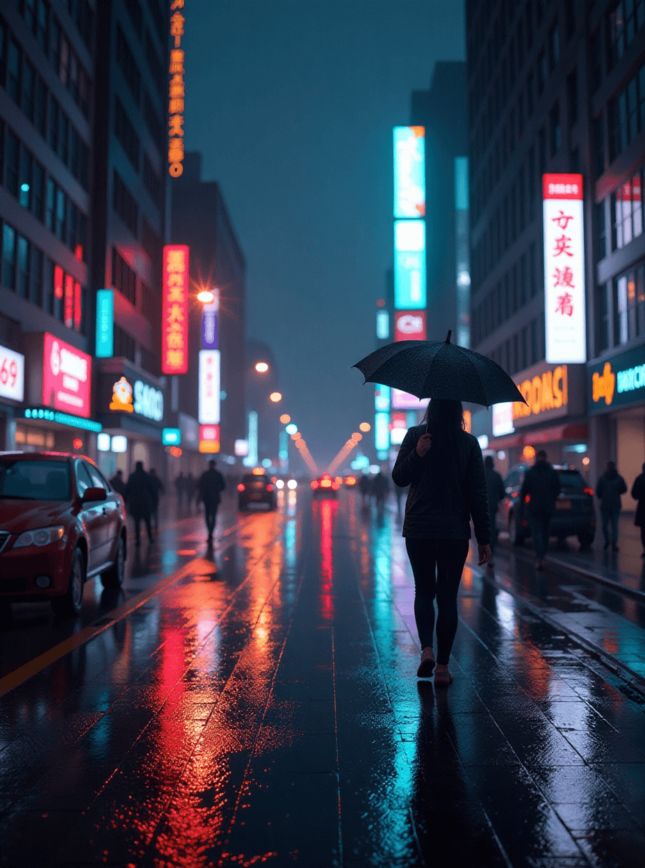 Rainy cityscape
