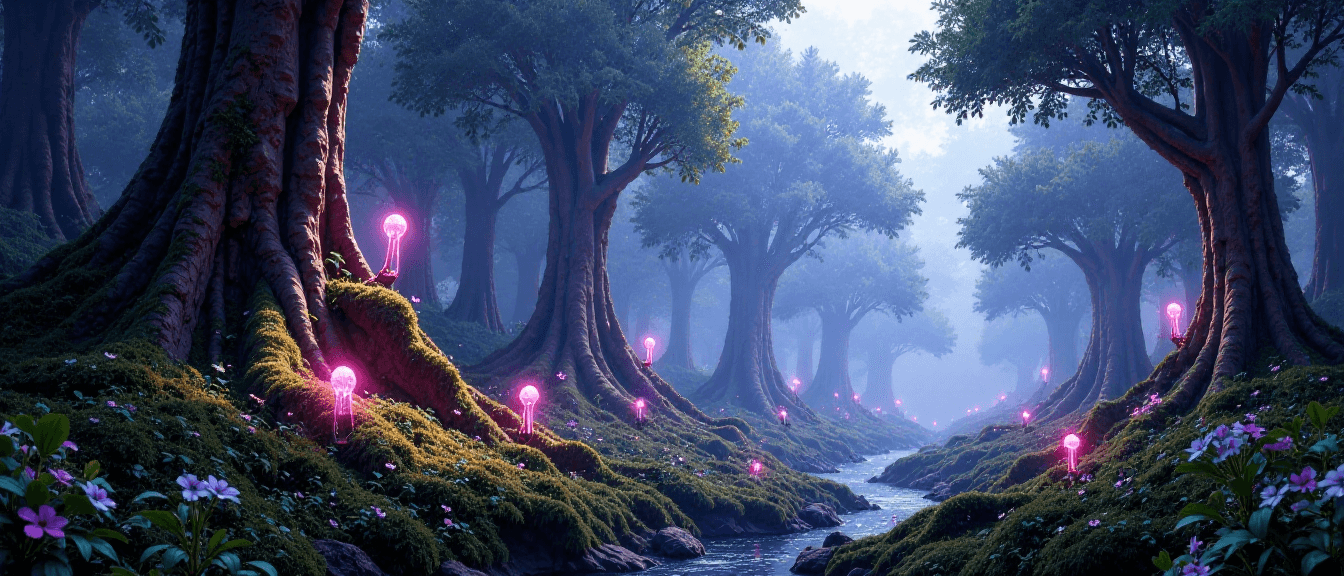 Alien Jungle with Gigantic Flora