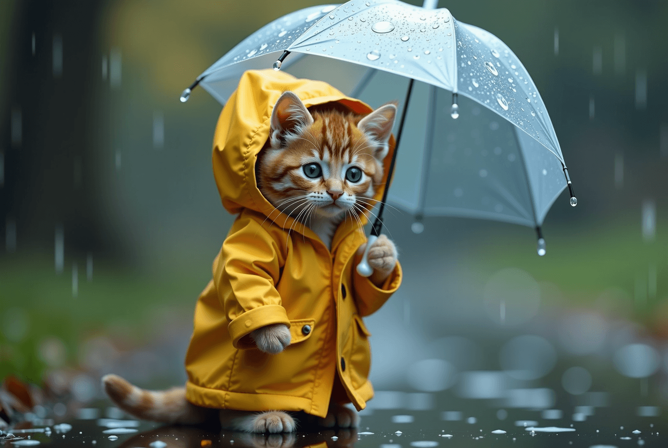 Raincoat Kitten