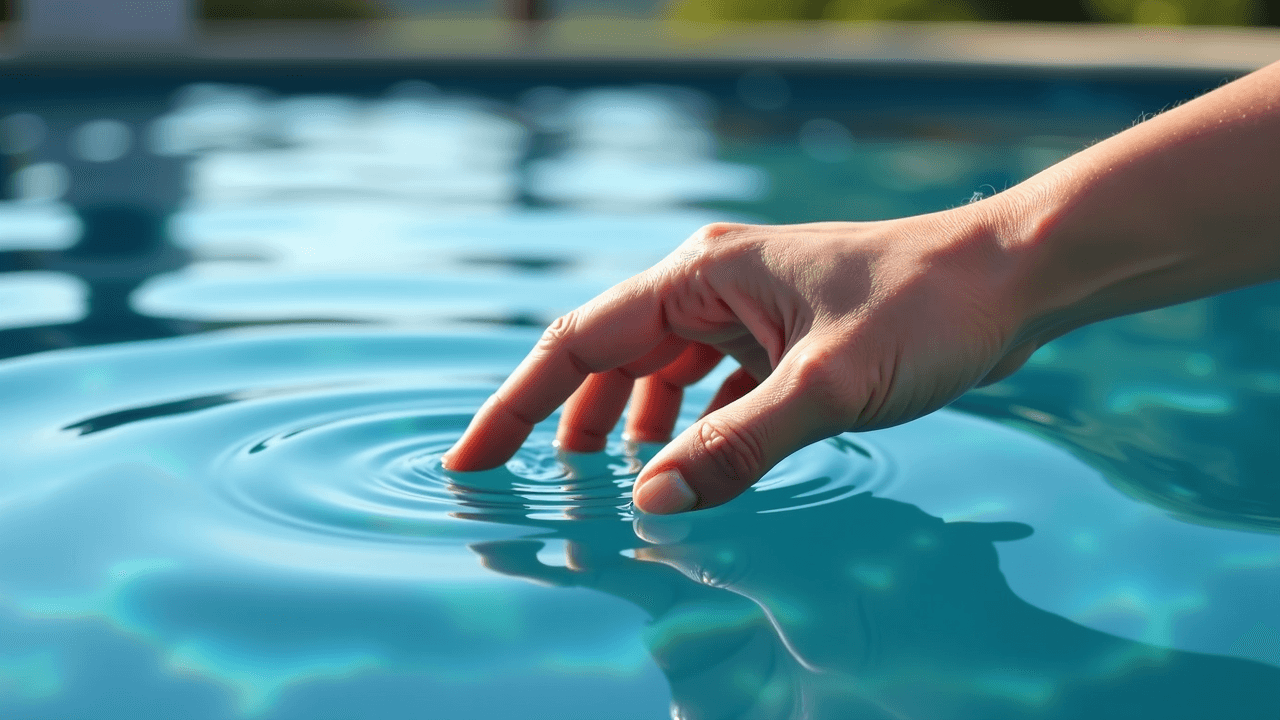 Hand floating in water