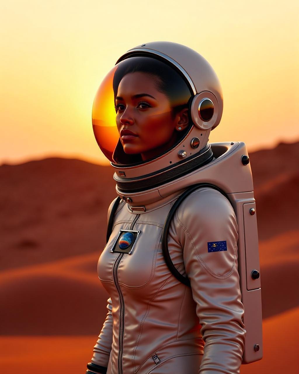 Astronaut on Mars surface