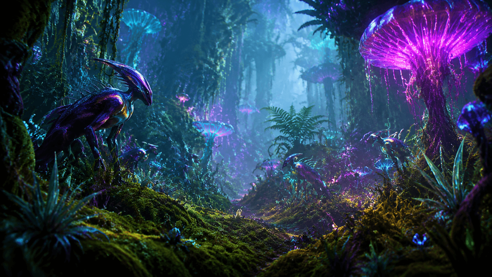 Alien Jungle with Gigantic Flora