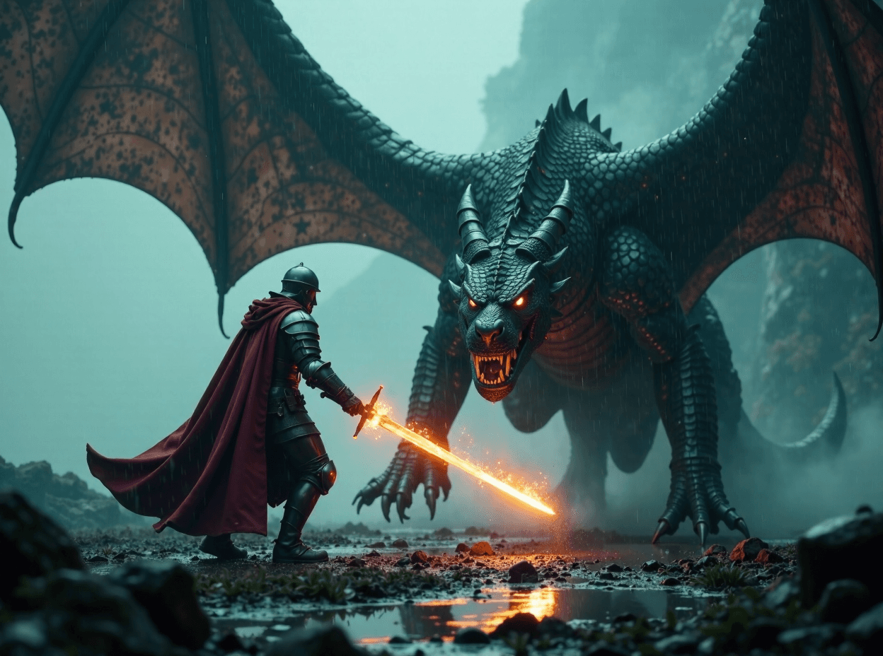 Epic Battle in the Rain