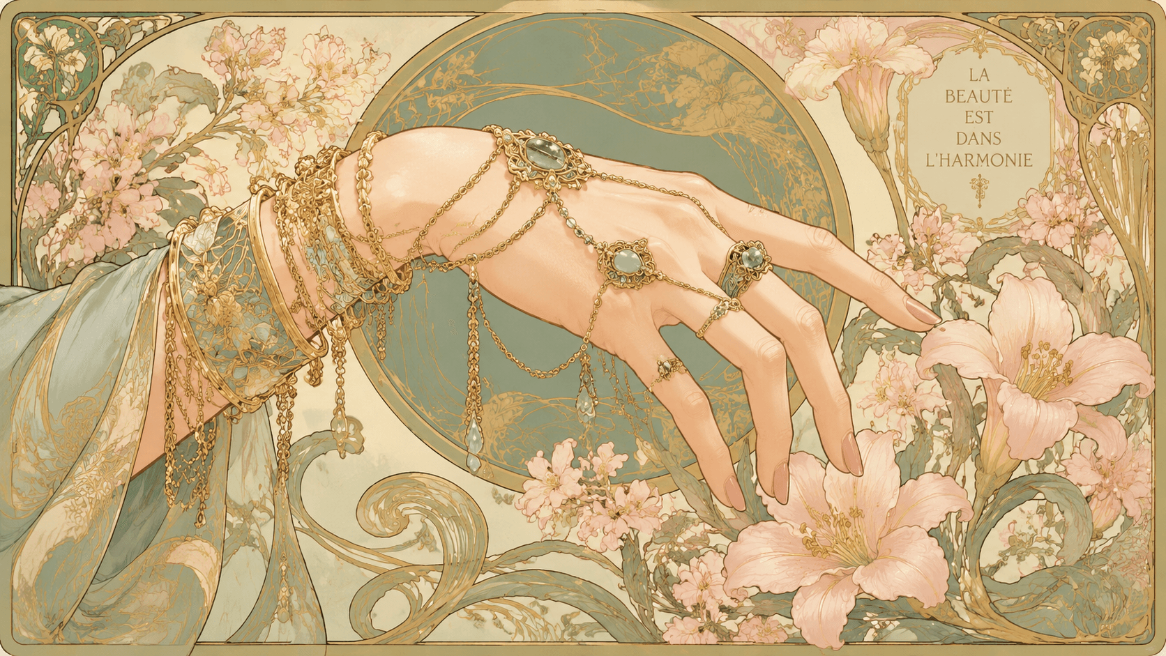 Art Nouveau-style hand