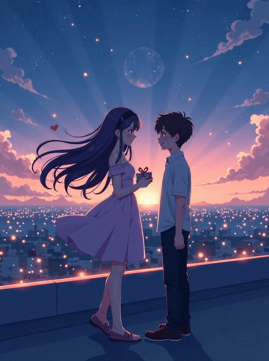 High School Romance Under a Starry Sky