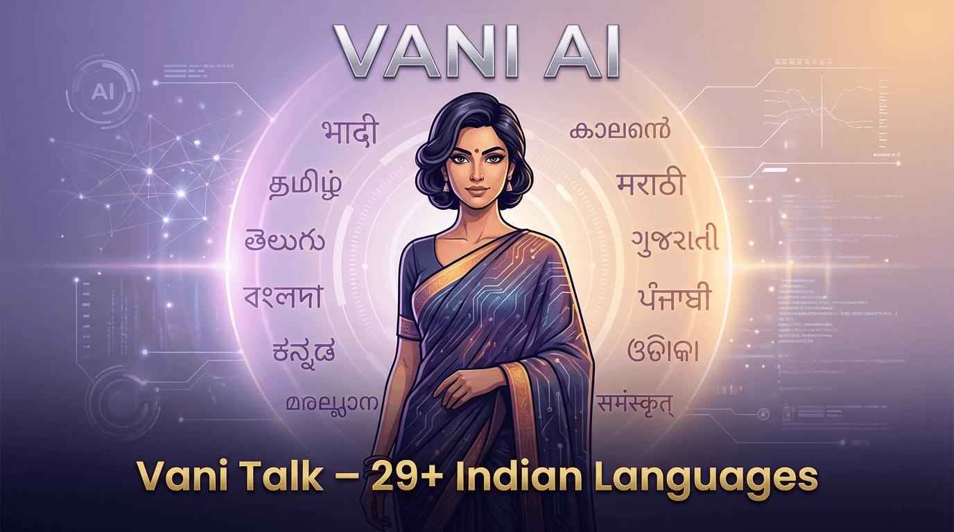 Vani AI Dashboard - Chat in 29+ Indian Languages