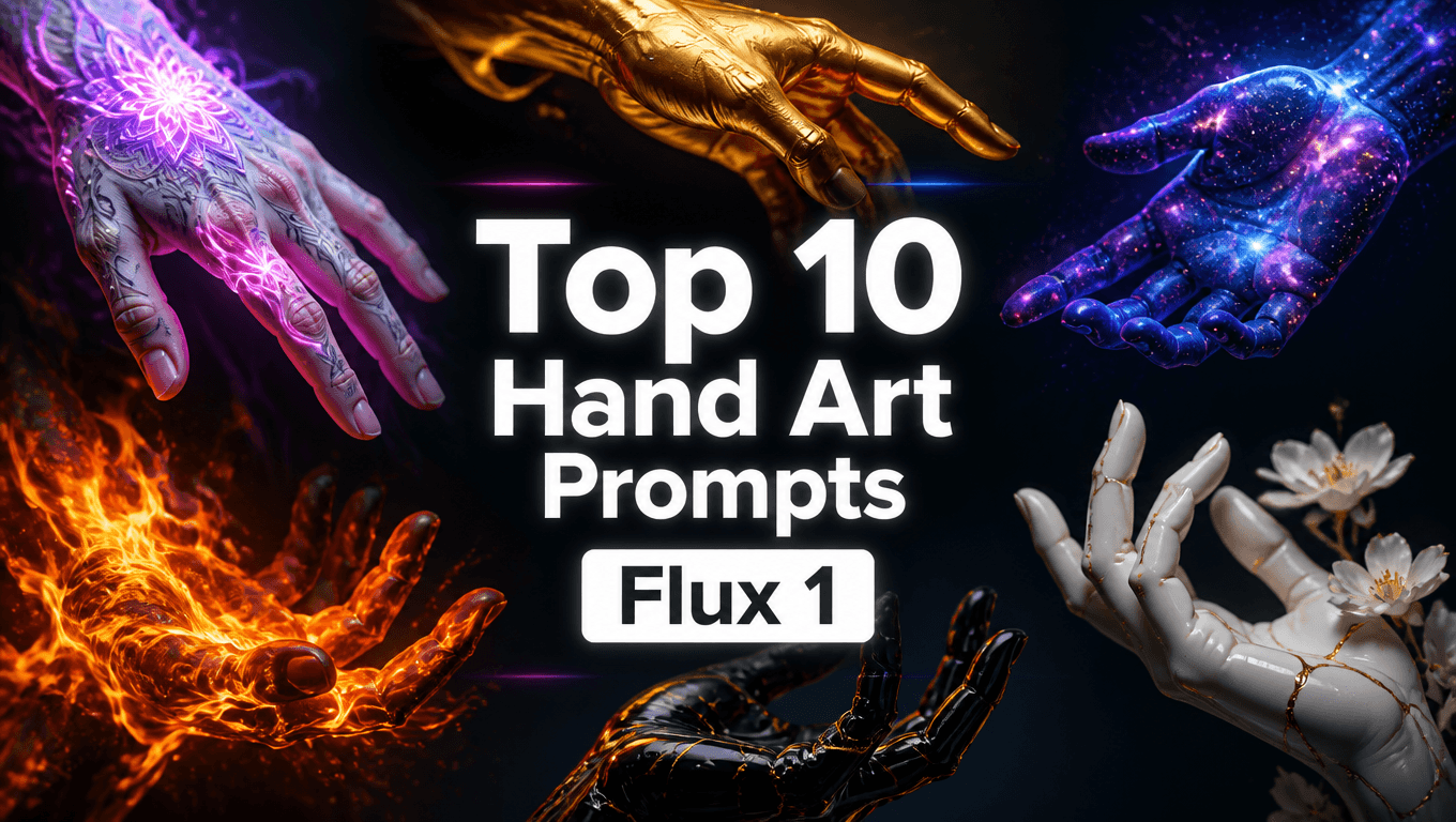 Top 10 Hand Art Image Prompts Using Flux 1 in 2025