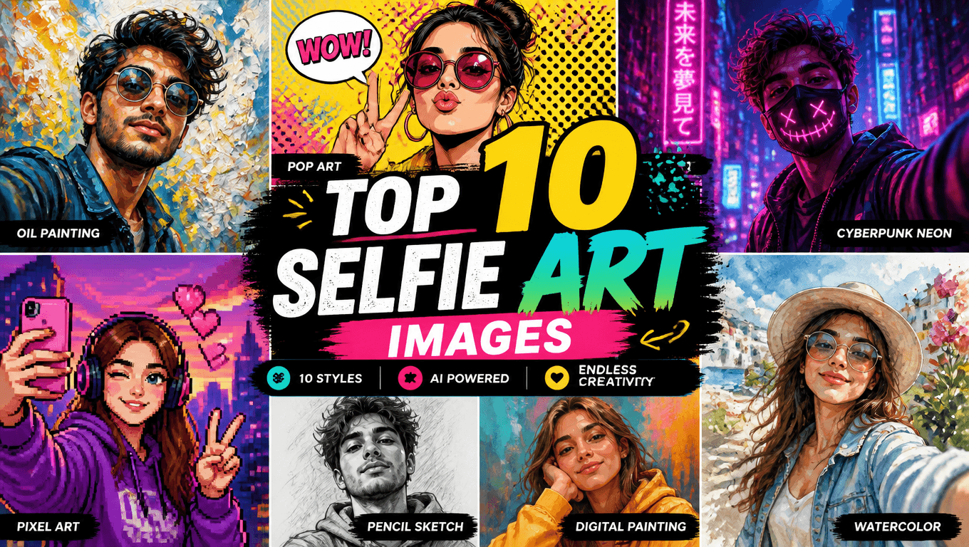 Top 10 Best Selfie Art Images Created with Flux 1 AI 2025