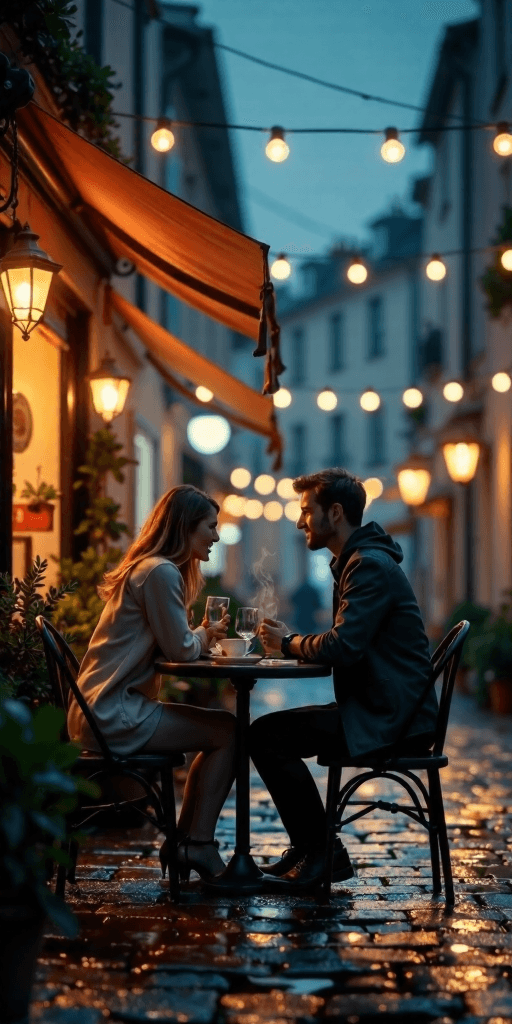Romantic Cafe at Night
