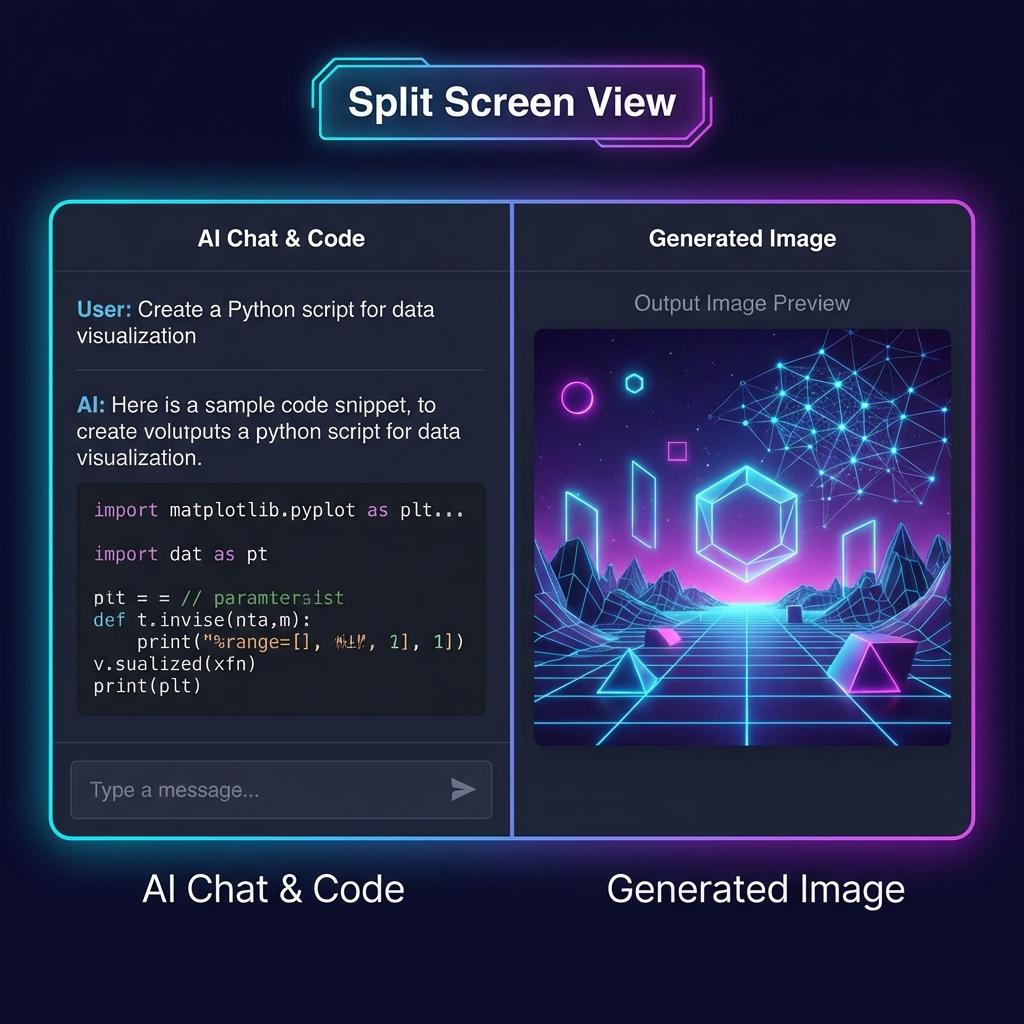 EnhanceAI Chat features — AI coding assistant, image generation, and vision analysis