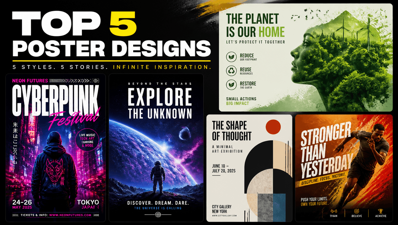 Top 5 Poster Design Images Created with Flux 1 AI (2025)