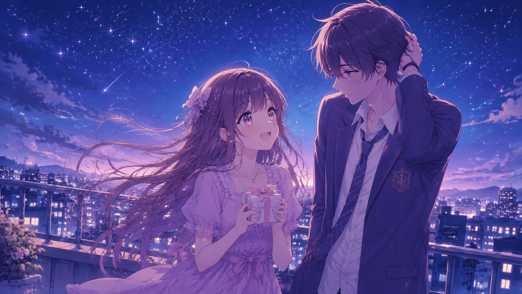 High School Romance Under a Starry Sky