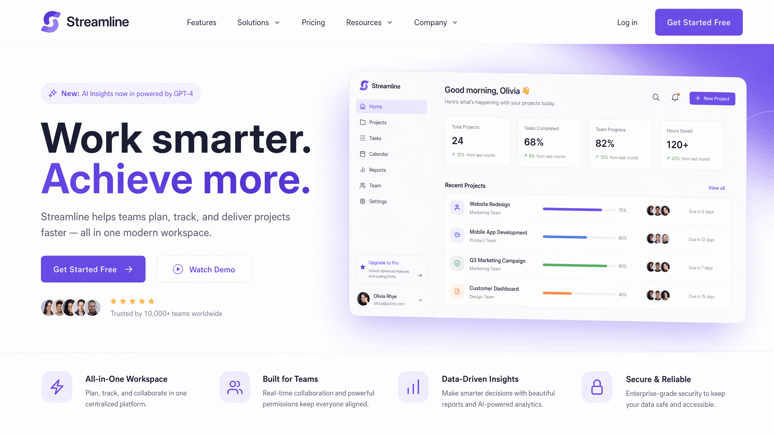 App landing page hero design layout