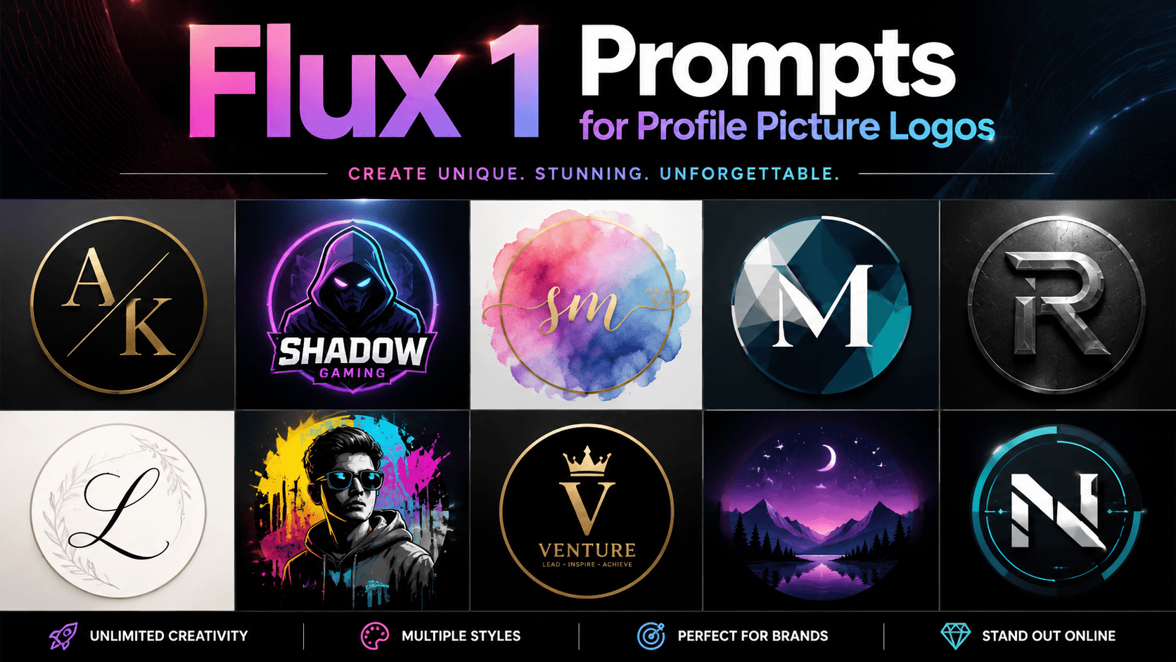 Top 10 Flux 1 Prompts for Profile Picture Logos 2025