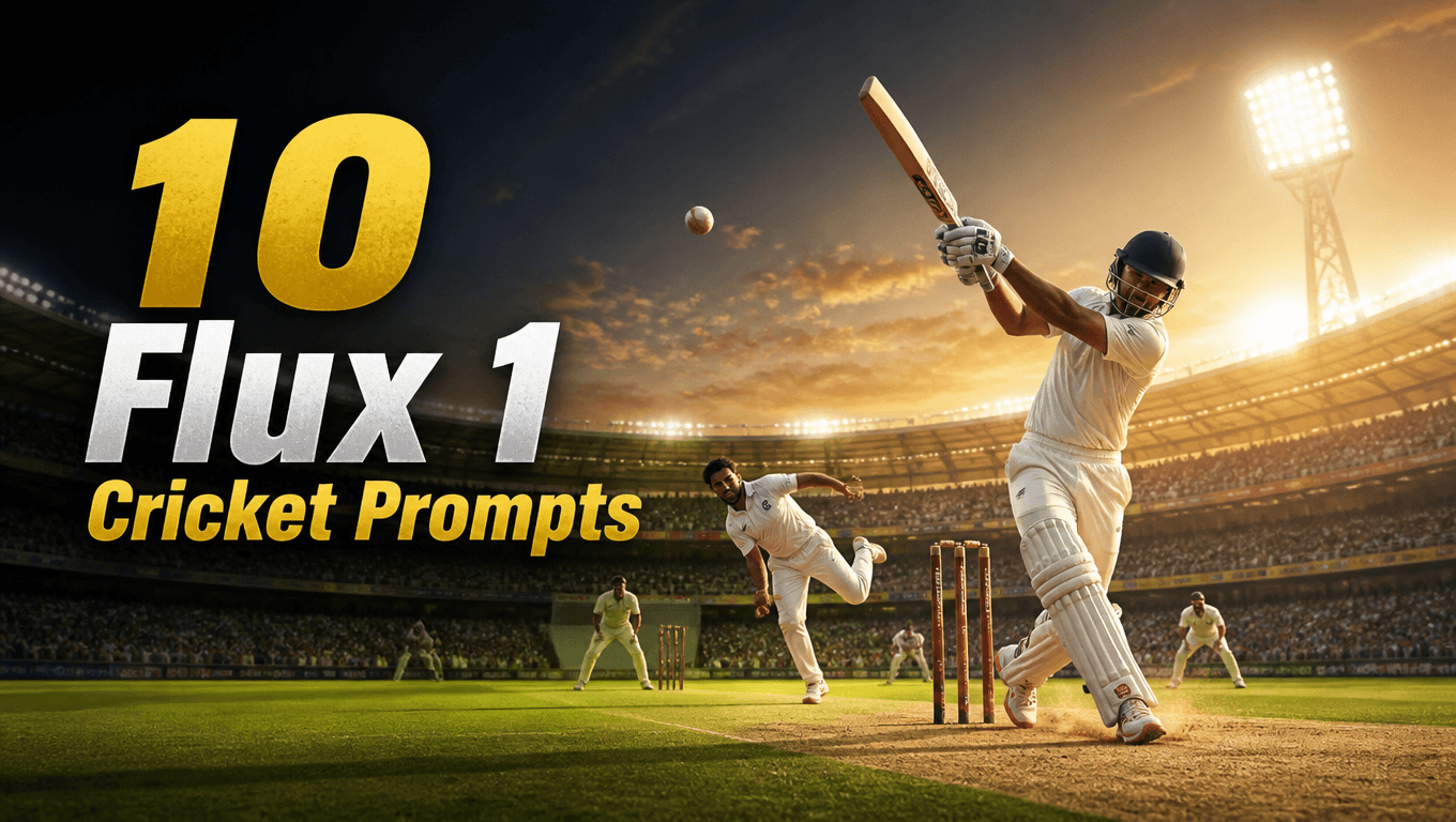 10 Flux 1 Cricket Prompts for Realistic Match Images