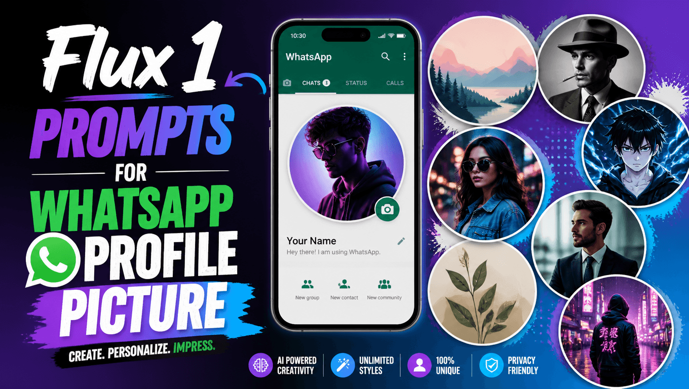 Flux 1 Prompts for WhatsApp Profile Picture 2026