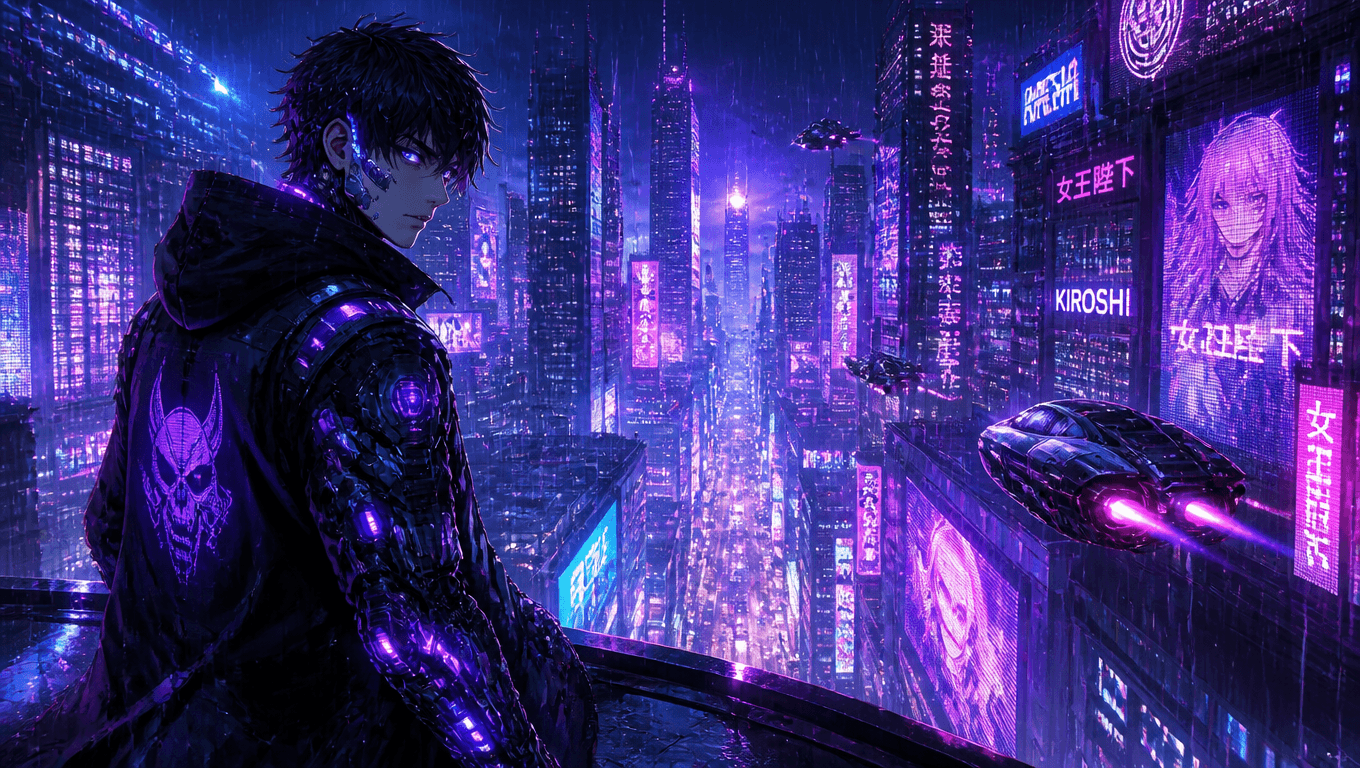 Cyberpunk Hero in a Futuristic City