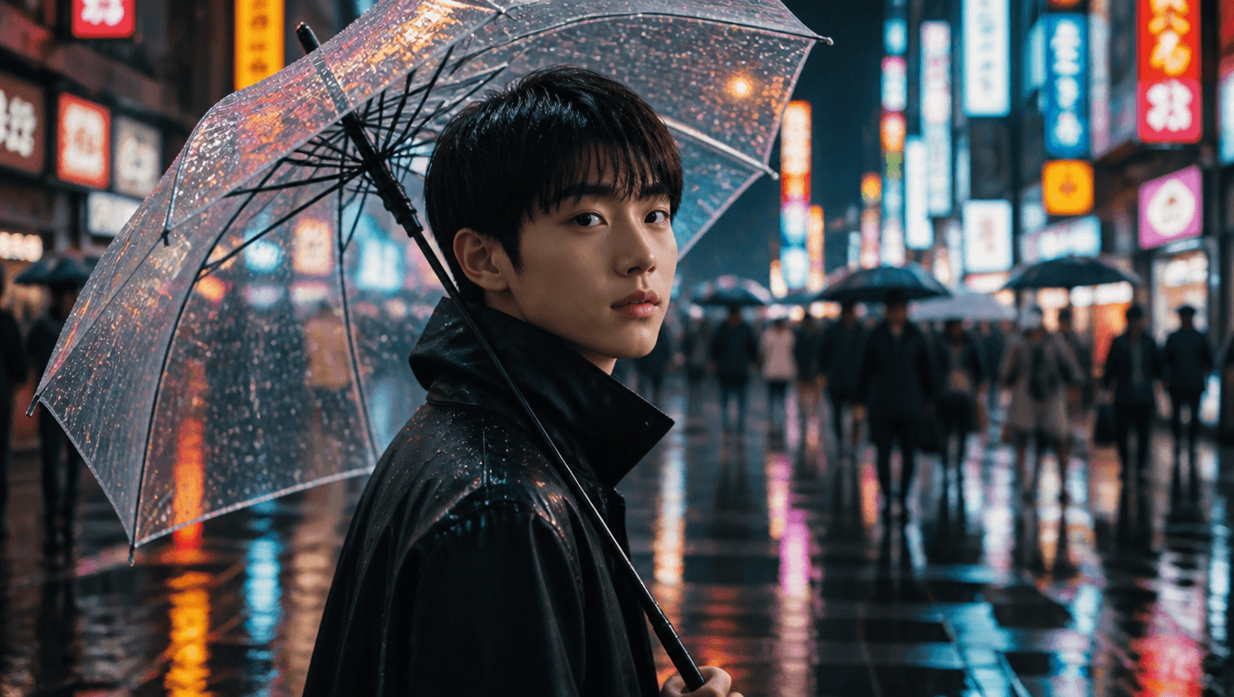 Rainy Street Elegance