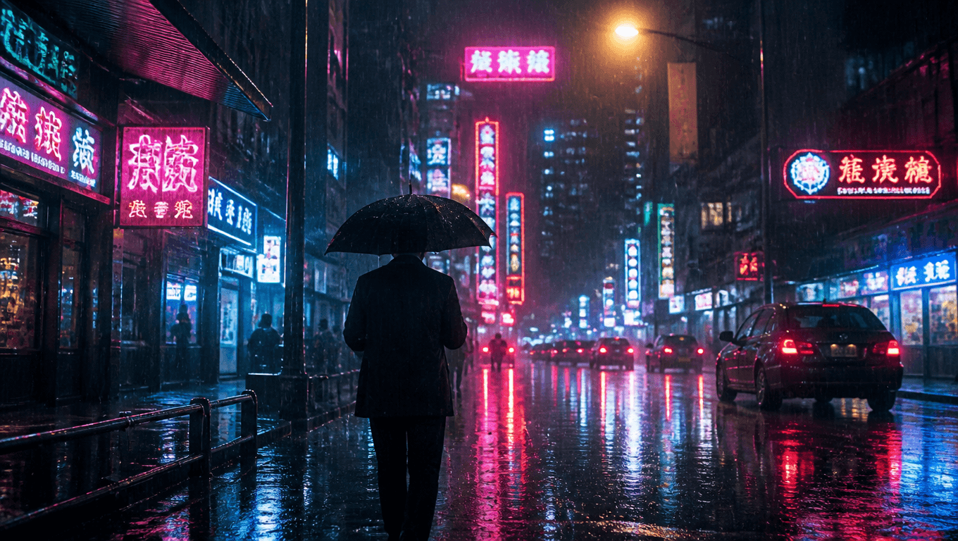 Rainy cityscape