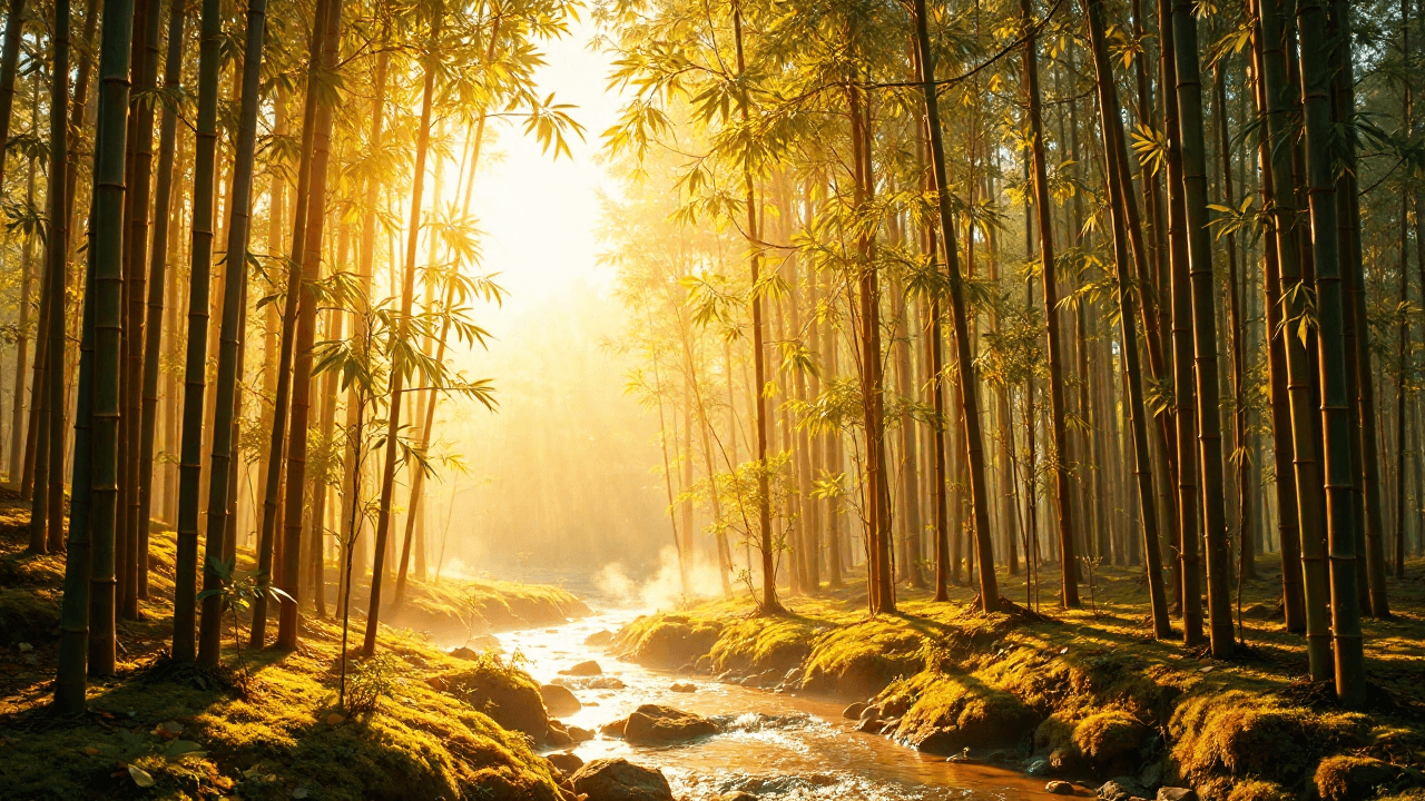 Dawn in Bamboo Forest