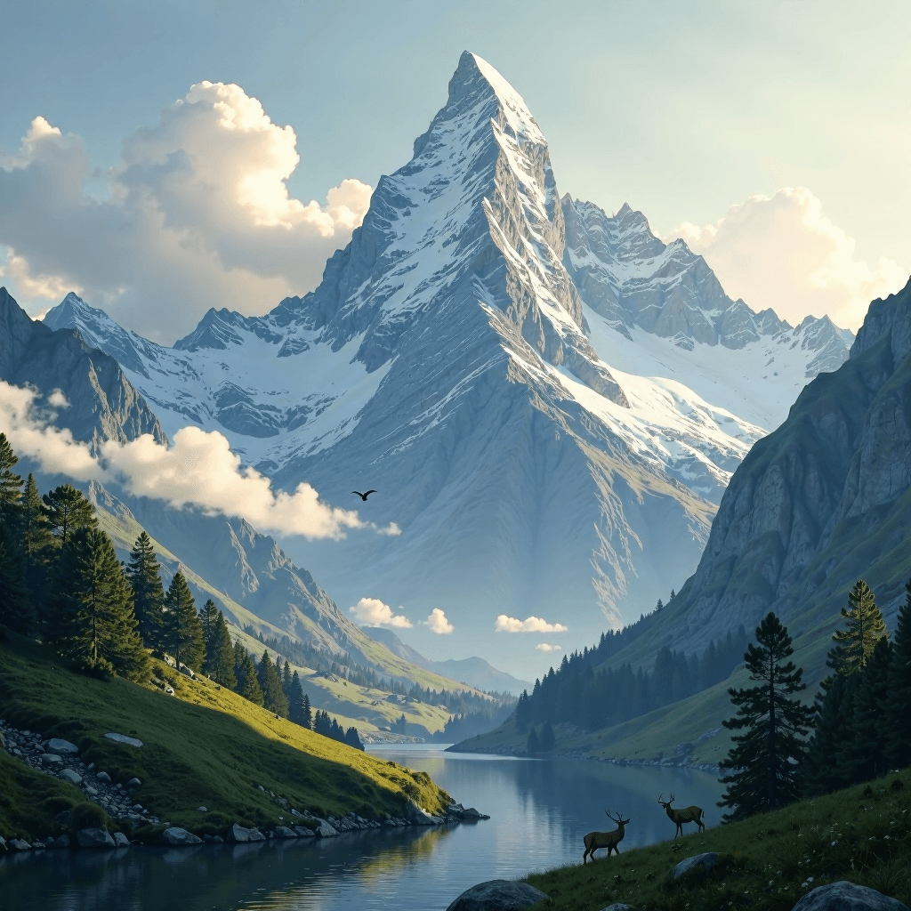 Realistic Mountain Landscape