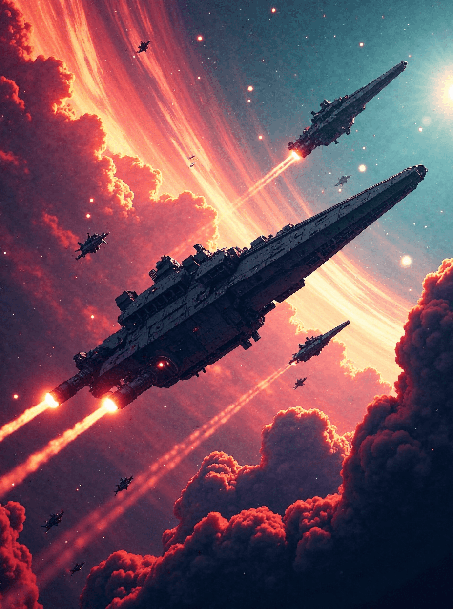 Galactic Battle in the Starry Sky