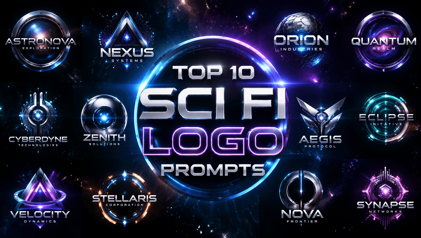 Top 10 Sci Fi Logo Image Prompts Using Flux 1 AI 2025