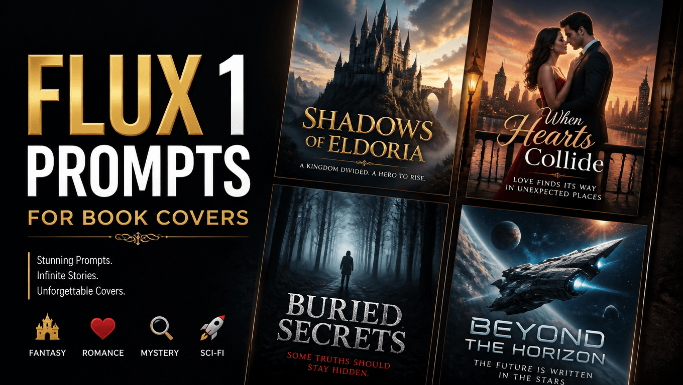 10 Flux 1 Prompts for Stunning Book Covers