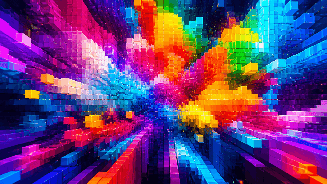 Pixelated explosion