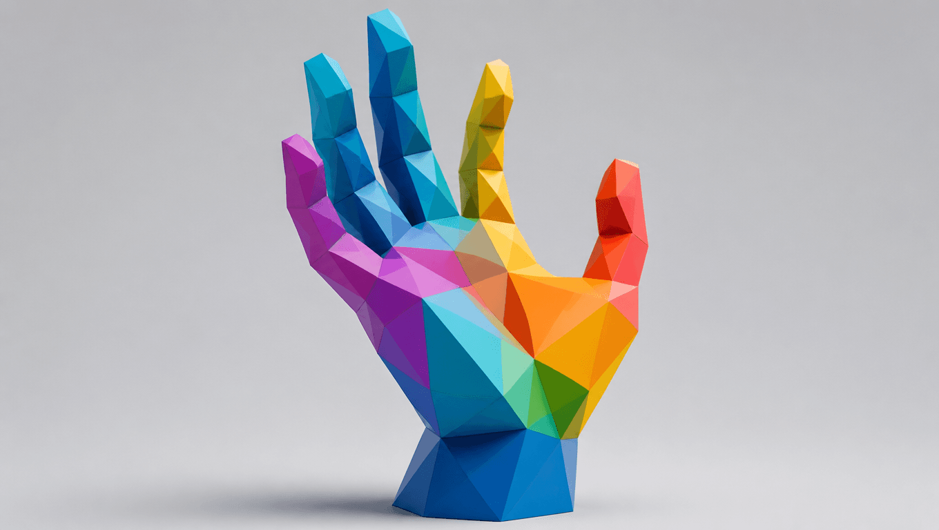 Low-poly 3D hand