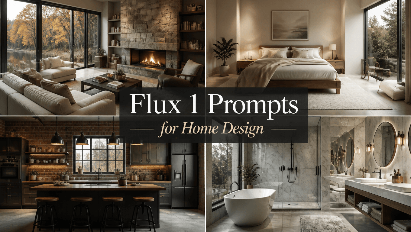 10 Flux 1 Prompts for Home Design Ideas & Interior AI