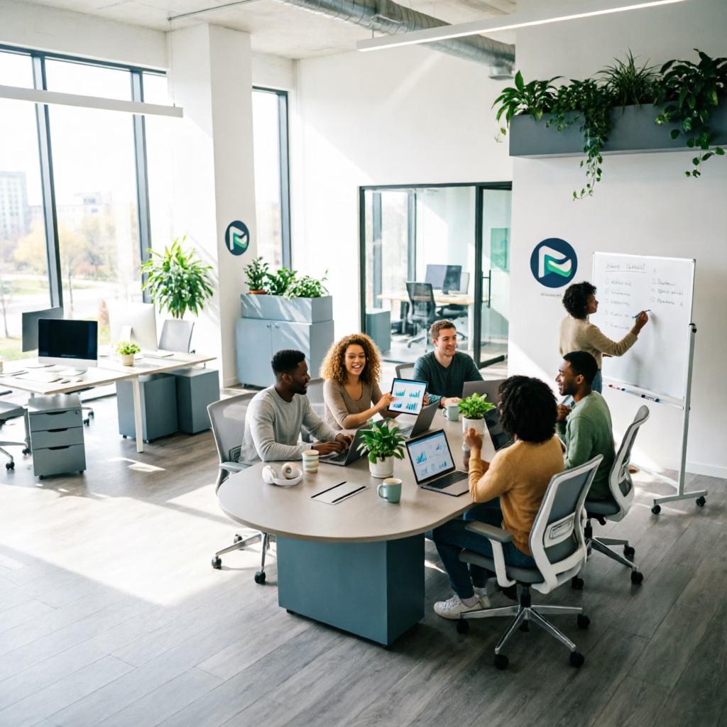 Qwen Image 2 AI generated tech startup office scene