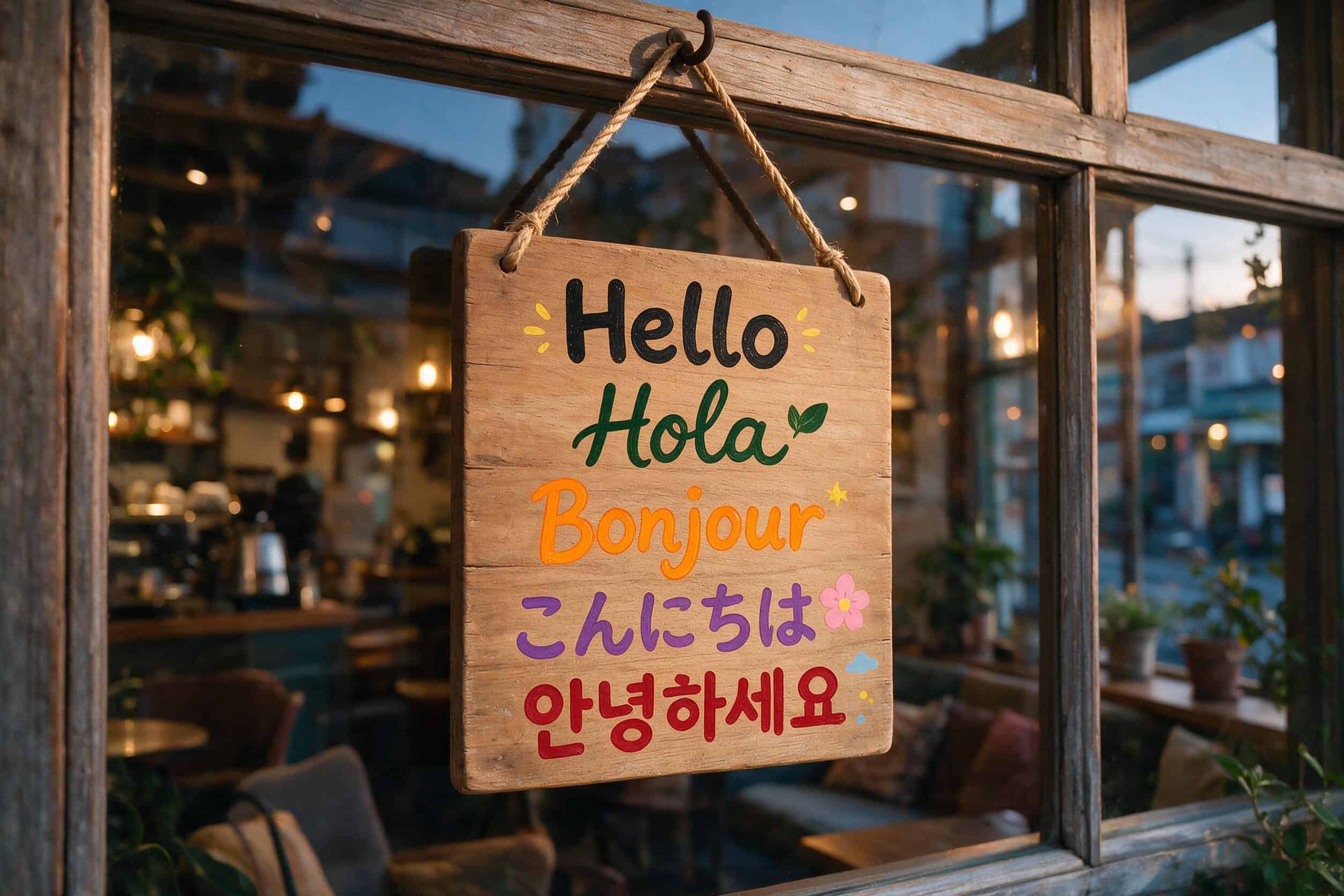 Seedream 5.0 Pro edit result: only the Korean line of a multilingual sign repainted red, everything else unchanged