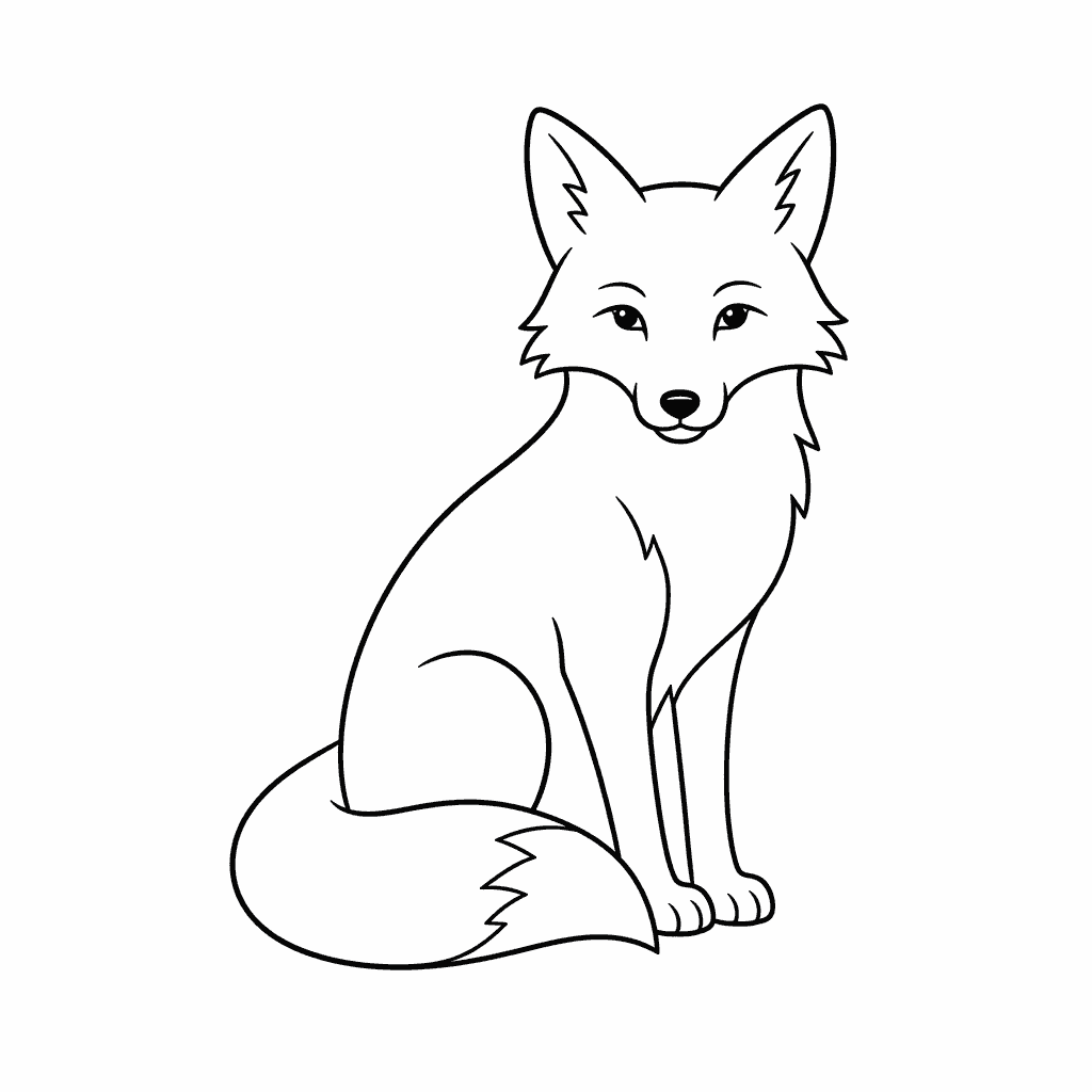 Vague prompt: "minimalist line art of a fox, black and white, simple"
