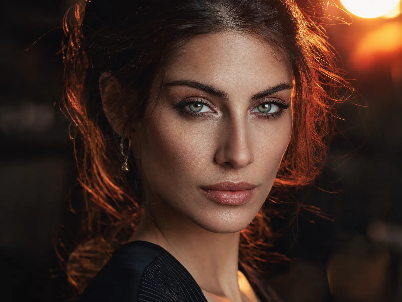 Cinematic close up portrait, dramatic rim light